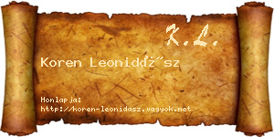 Koren Leonidász névjegykártya